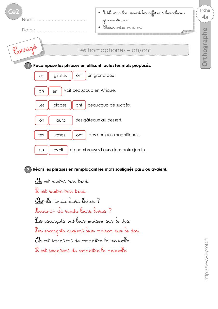 Ce2 Exercices On Ont Doc Par Eric Ce2 Exercices On Ont Pdf Cours PDF
